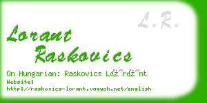 lorant raskovics business card